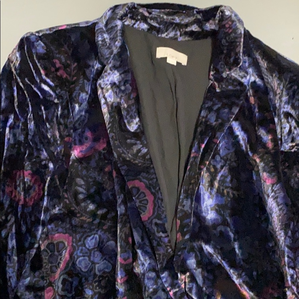 Women’s loft velvet patterned blazer size 18